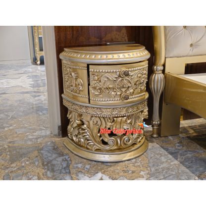 Wooden Royal Hand Carved Bed Side Table