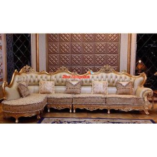 Wooden Royal Hand Carved Corner Sofa Set