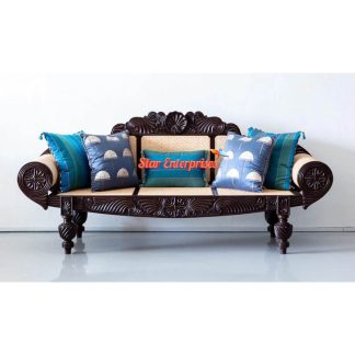 British Colonial Style Teak Wood Sofa