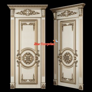 Teak Wood Designer Carving Single Door