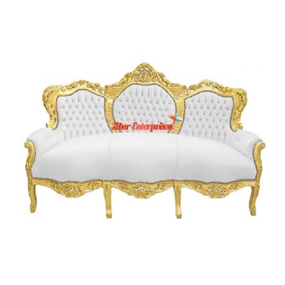 Star Enterprises Wooden Gold Finish Designer Sofa SOFA-0104 - Image 2