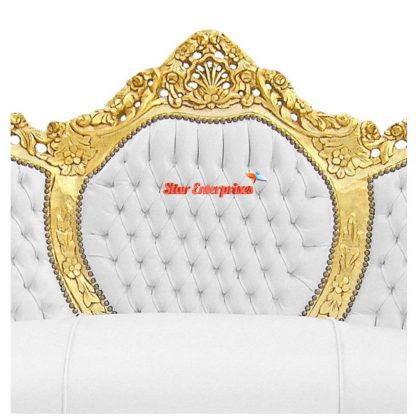 Star Enterprises Wooden Gold Finish Designer Sofa SOFA-0104 - Image 3