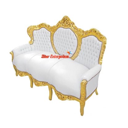 Star Enterprises Wooden Gold Finish Designer Sofa SOFA-0104 - Image 4