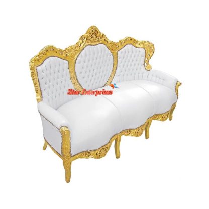 Star Enterprises Wooden Gold Finish Designer Sofa SOFA-0104 - Image 5