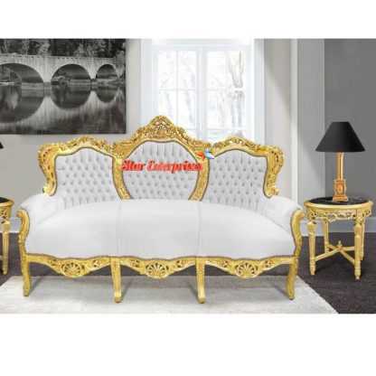 Wooden Gold Finish Designer Sofa