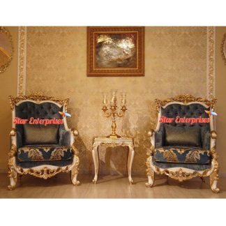 Wooden Royal Hand Carved Bedroom Chairs