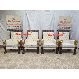 Wooden Royal Lion Armrest Chairs