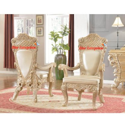 Wooden Royal Luxury Antique Gold Dining Chairs Chairs