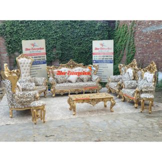 Wooden Royal Maharaja Hand Carved Sofa Set