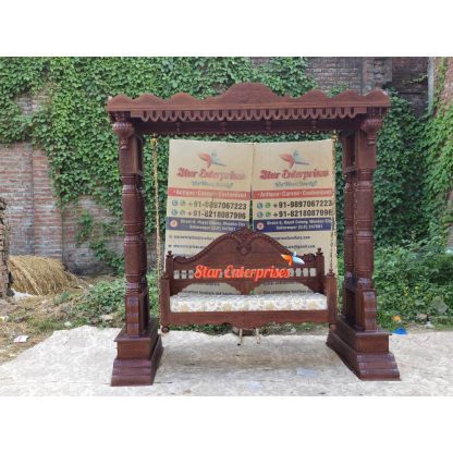 Wooden Sleek Engraving Maharaja Swing