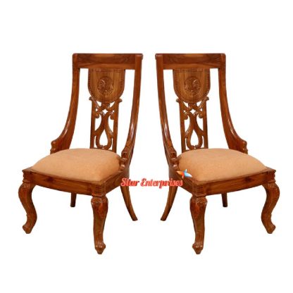 Wooden Vintage Hand Carved Dining Chairs