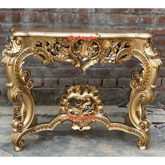 Teak Wood Carved Luxury Console Table