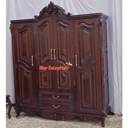 Star Enterprises Teak Wood Luxury Carved Almirah ALM-045 - Image 3