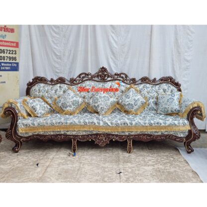 Star Enterprises Teak Wood Antique Classical Carved Sofa Set SOFA-0107 - Image 2