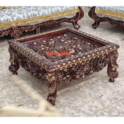 Star Enterprises Teak Wood Antique Classical Carved Sofa Set SOFA-0107 - Image 3