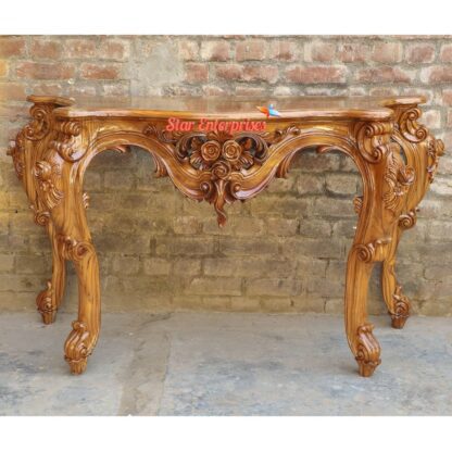 Star Enterprises Teak Wood Antique Console Table CNSL-043 - Image 3