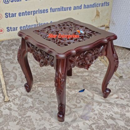 Star Enterprises Teak Wood Antique Sofa Side Table SST-003 - Image 4