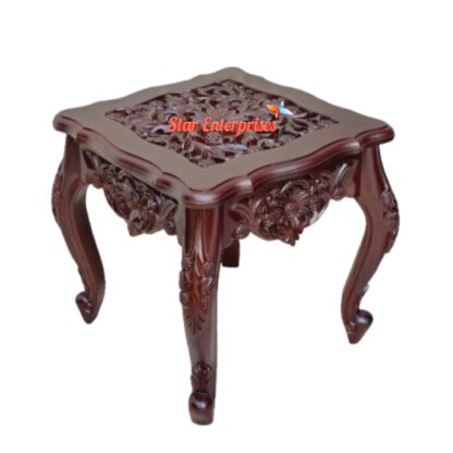 Star Enterprises Teak Wood Antique Sofa Side Table SST-003 - Image 2
