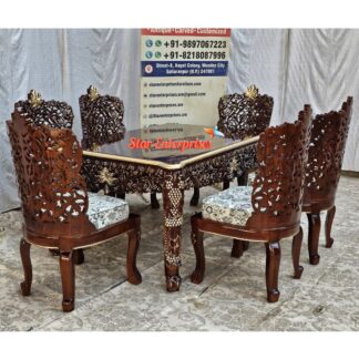 Teak Wood Luxury Dining Table Set