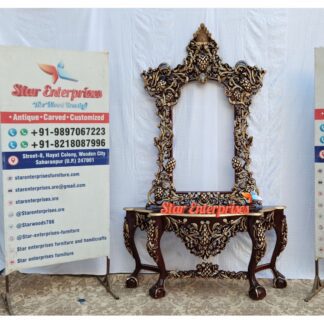 Teak Wood Royal Hand Carved Console Table