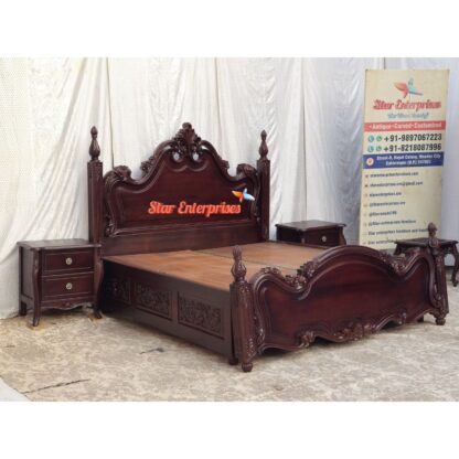 Star Enterprises Wooden European Style Double Bed BD-0122 - Image 2