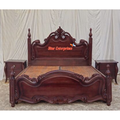 Star Enterprises Wooden European Style Double Bed BD-0122 - Image 4