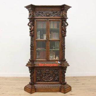 Wooden Antique Italian Style Bookcase
