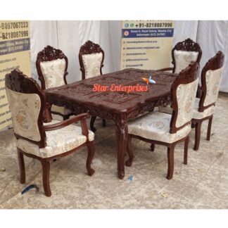 Wooden Antique Luxury Dining Table Set