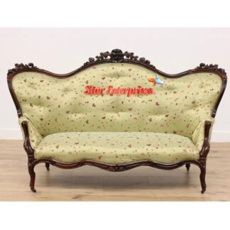 Wooden Antique Three Seater Sofa