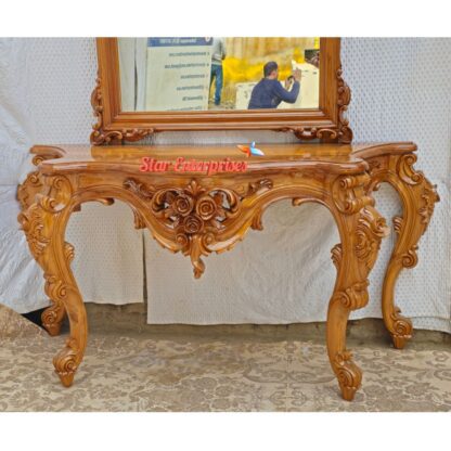 Star Enterprises Wooden Carved Antique Console Table CNSL-056 - Image 2