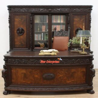 Wooden Carved Library Bookcase