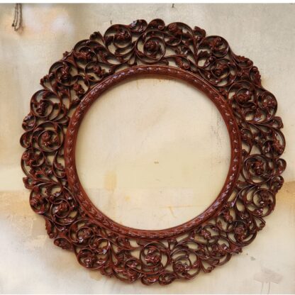 Star Enterprises Wooden Carved Round Mirror Frame MF-025 - Image 3