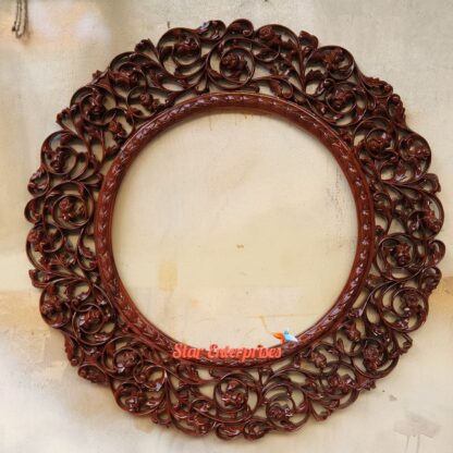 Star Enterprises Wooden Carved Round Mirror Frame MF-025 - Image 2
