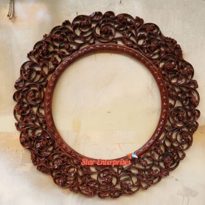 Star Enterprises Wooden Carved Round Mirror Frame MF-025 - Image 4