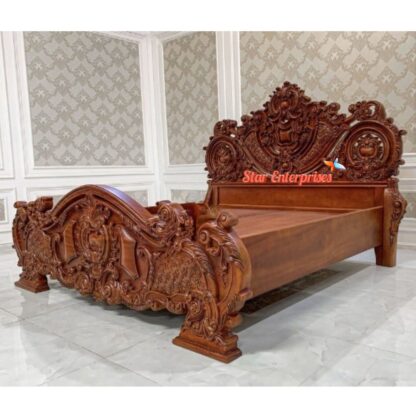 Star Enterprises Wooden Classic Carved Bed BD-0123 - Image 3