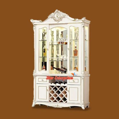 Wooden Classic Carved Vitrine