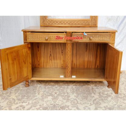 Star Enterprises Wooden Engraved Dressing Table DRSR-033 - Image 4