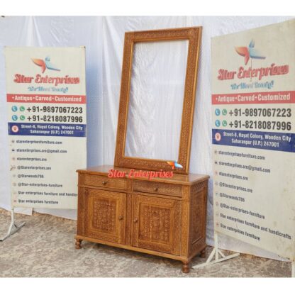 Star Enterprises Wooden Engraved Dressing Table DRSR-033 - Image 5