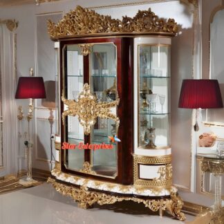 Wooden European Style Crockery Showcase