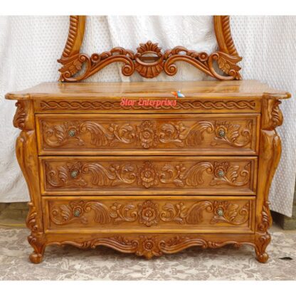 Star Enterprises Wooden Hand Carved Designer Dressing Table DRSR-034 - Image 4