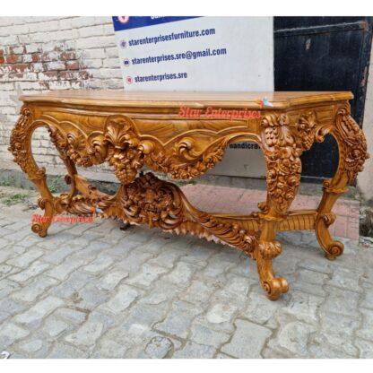 Star Enterprises Wooden Maharaja 3D Carved Console Table CNSL-047 - Image 2