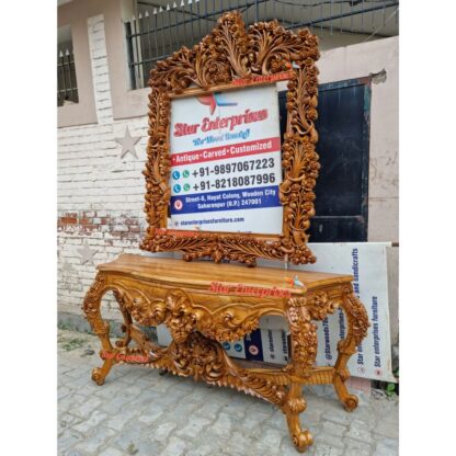 Star Enterprises Wooden Maharaja 3D Carved Console Table CNSL-047 - Image 4