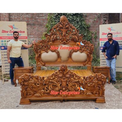 Star Enterprises Wooden Maharaja 3D Carved Bed BD-0120 - Image 4