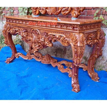 Star Enterprises Wooden Royal 3D Carved Console Table CNSL-046 - Image 2