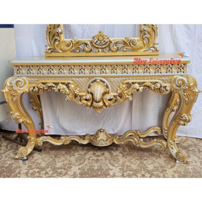 Star Enterprises Wooden Royal 3D Carved Console Table CNSL-054 - Image 3
