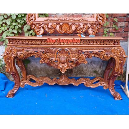 Star Enterprises Wooden Royal 3D Carved Console Table CNSL-046 - Image 3
