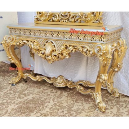 Star Enterprises Wooden Royal 3D Carved Console Table CNSL-054 - Image 4