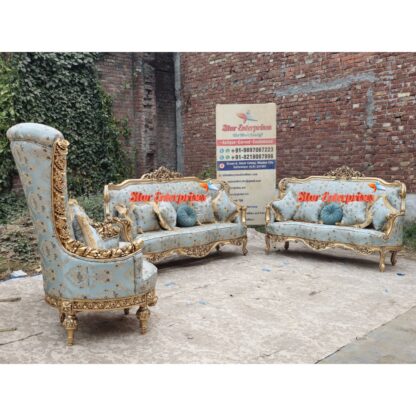 Star Enterprises Wooden Luxury Sleek Carved Sofa Set SOFA-106 - Image 5