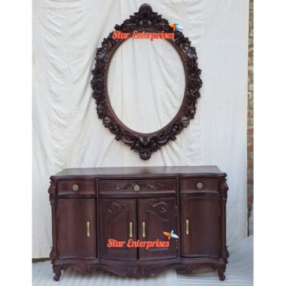 Star Enterprises Wooden Storage Cabinet With Mirror Frame CHDR-037 - Image 2