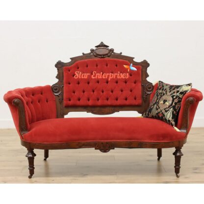 Star Enterprises Wooden Traditional Teak Wood Sofa SOFA-0109 - Image 2